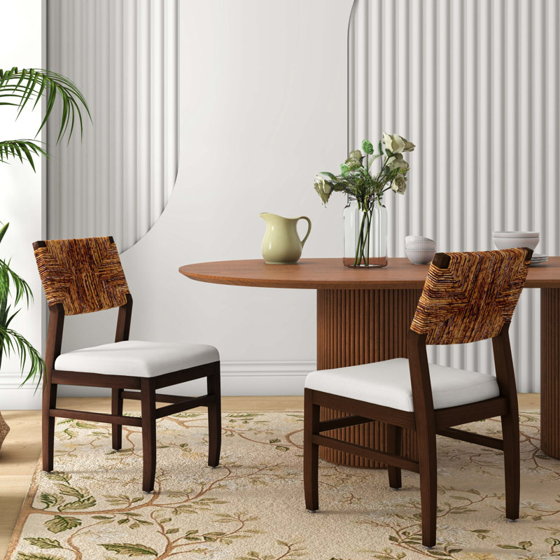 Sasha 18.5'' H Upholstered Mahogany Side Chair