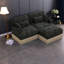 Canapé-lit modulaire profond à assise profonde et repose-pieds en chenille pour salon moderne