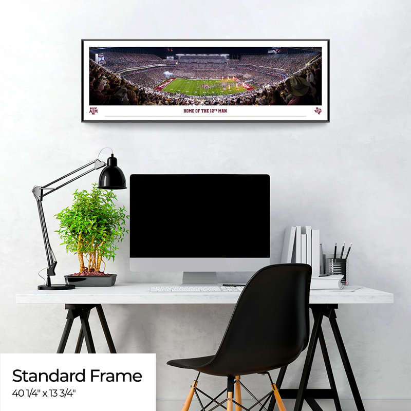 Texas A&M Football, affiches et impressions encadrées, Cadre noir, Pas de tapis, H 13,75 po x l 40,75 po x P 0,875 po