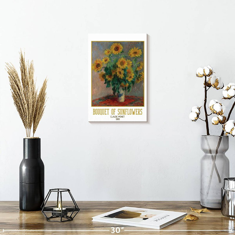 Affiche de l'exposition Bouquet de tournesols Monet, H 30 po x l 20 po