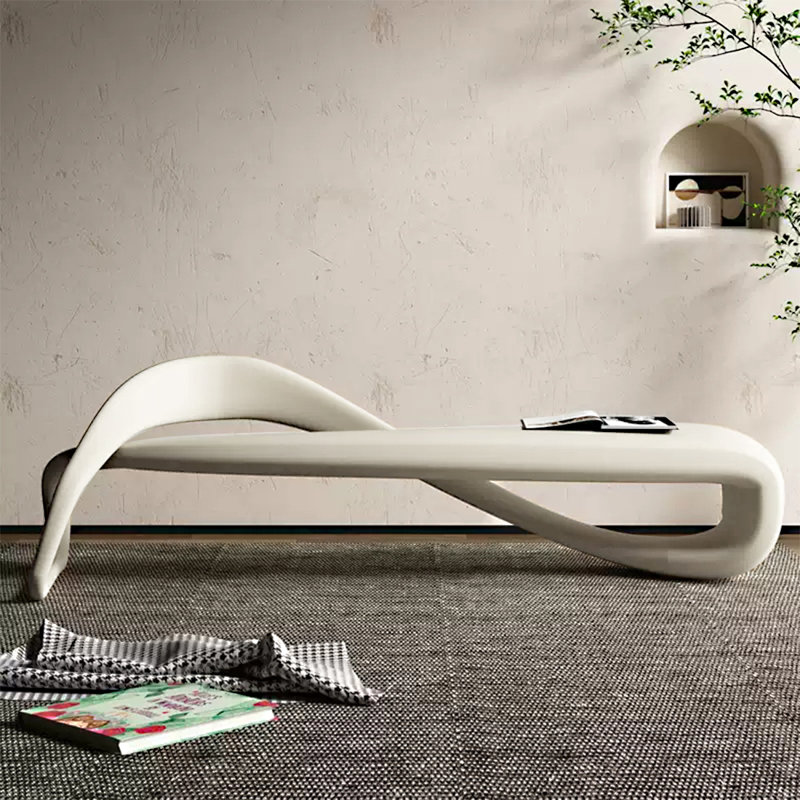 Banc long rembourré en cuir Elegant, H 25,59 po x l 59,05 po x P 18,11 po