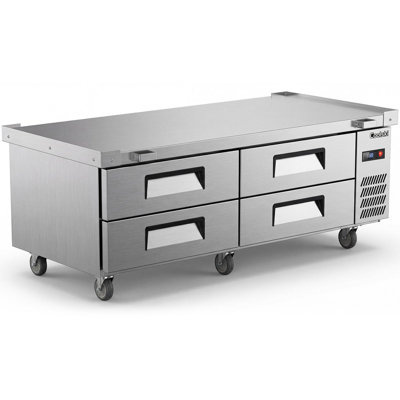 72" 5.71 Cu. Ft. Commercial Chef Base Refrigerator with 4 Drawers - Stainless Steel