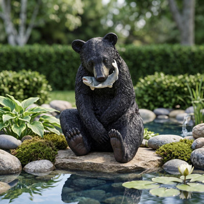 The Expert Fisherman Bear Statue