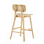 Tabouret de bar d'intérieur en bois, finition naturelle, ensemble de 2-1413516021