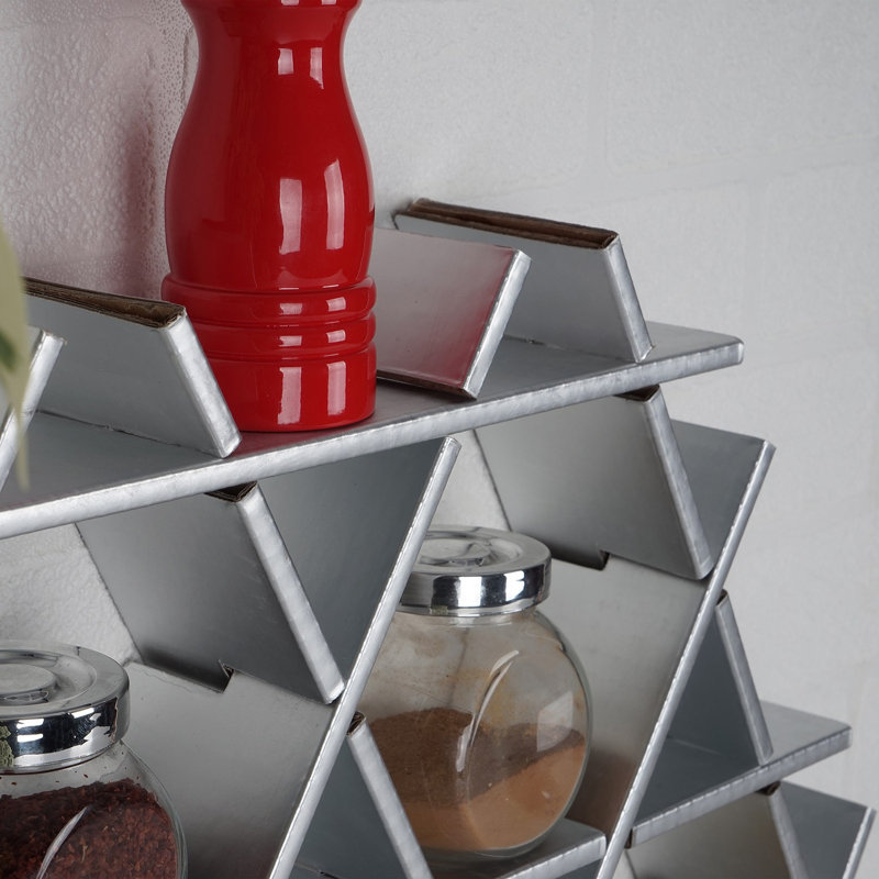 Aaliyha 4 Piece Hexagon Accent Shelf, 20.47" H x 18.9" W x 2.76" D, Silver
