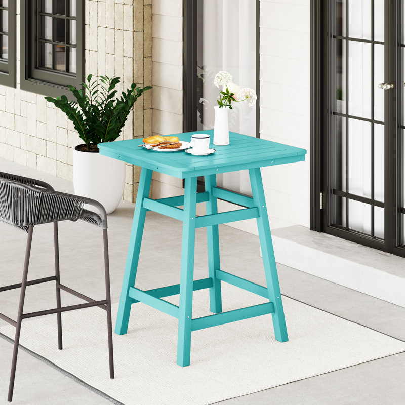 Table de bar extérieure carrée L 30,8 po x l 30,8 po Laguna, Bleu sarcelle