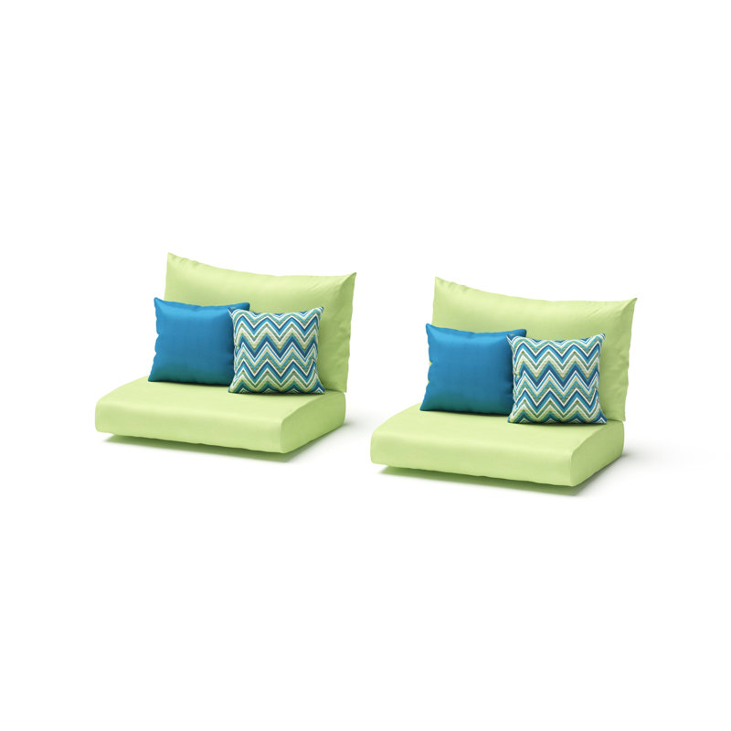 Balceta Sunbrella Outdoor 5'' Lounge Chair Cushion Cover, Ginkgo Green