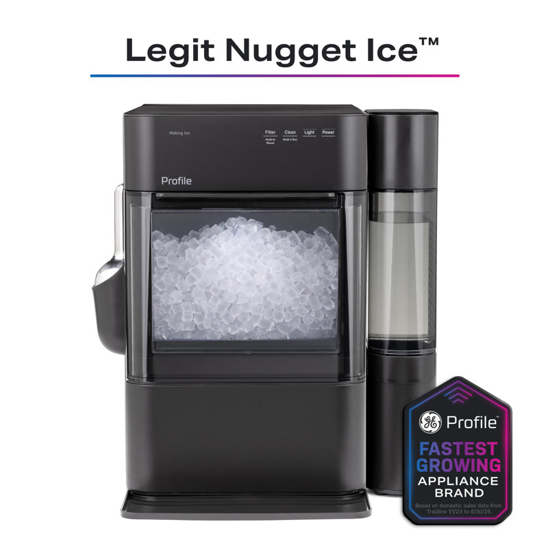 GE-Profile-Opal-2-0-Ultra-Nugget-Ice-Maker-with-Side-Tank-and-Scale-Inhibiting-Filter-XPIO13SWSS, Black