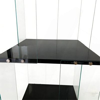 Rotatable four-layer tempered glass display cabinet,liquor cabinet,file cabinet,storage cabinet,with remote control paipai lamp,adjustable feet,be placed in the living room,kitchen,corridor