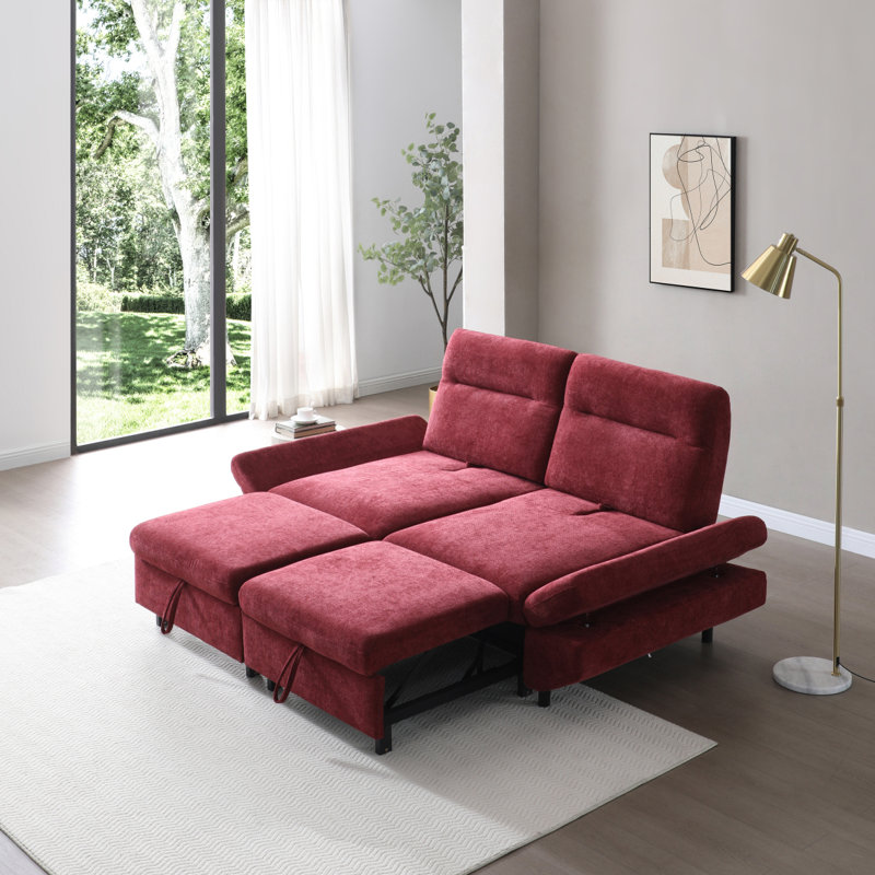 Canapé-lit, canapé-lit convertible coulissant 3 en 1, canapé futon doux avec dossier réglable, canapé en chenille pour le salon / bureau / appartement