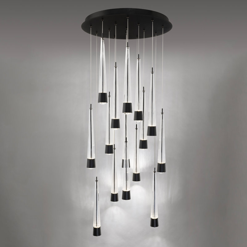 Quill Round Multi-Light 4-CCT Pendant, Black