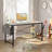 55" Computer Desk with Metal Frame, Waterproof Surface & Storage Bag – Ideal for Office Use-958896032-958896037