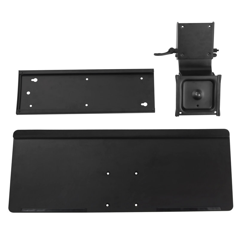 Black Adjustable Under Desk Keyboard Tray with Gel Wrist Pad