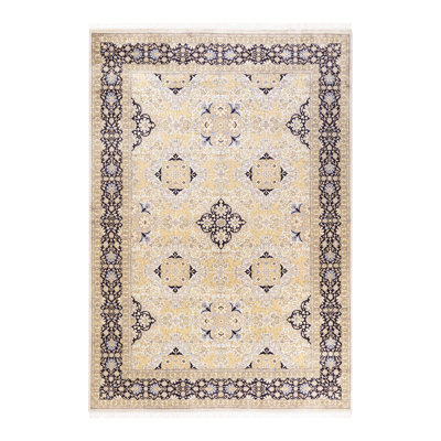 One-of-a-Kind 6'2" X 8'10" 2000s Wool Area Rug Ivory
