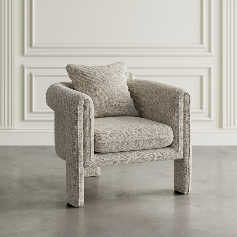 Ceilidh Upholstered Armchair, Ivory Polyester