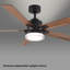 Ventilateur de plafond intelligent à 5 pales Radiant avec lumière DEL à intensité variable intégrée et télécommande Bluetooth incluse, température de couleur sélectionnable (2700 K, 3000 K, 3500 K, 4000 K)-123804462-123804463-123804464