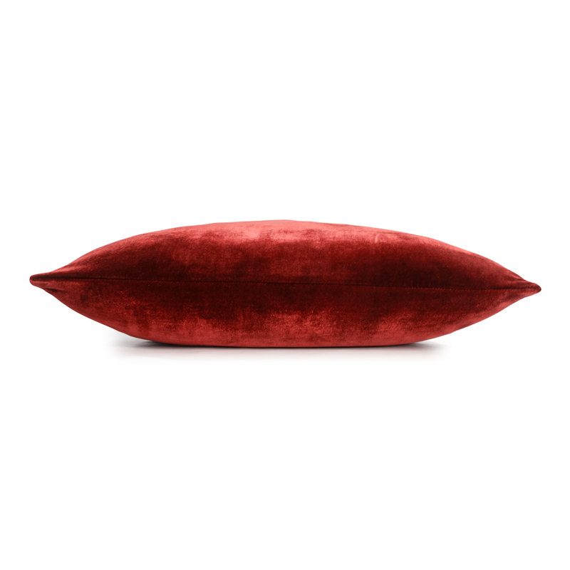 Ombre Square Velvet Pillow Cover & Insert, Paprika, Rectangle 14"H x 20"W