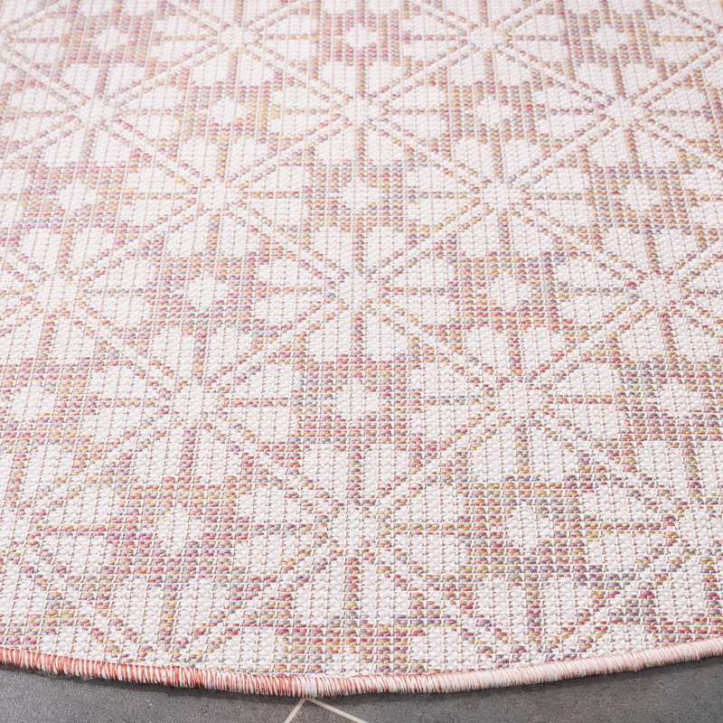 Msr400 Performance Geometric Indoor/Outdoor Area Rug, Round 6'5"