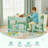 Kids Table And Chairs Set, 4 In 1 Toddler Art Desk With Storage Drawer, Wooden Activity Deskboard, Blackboard, Reversible & Detachable Tabletop, Bookshelf For Drawing, Playing, Learning(Green)-917917073