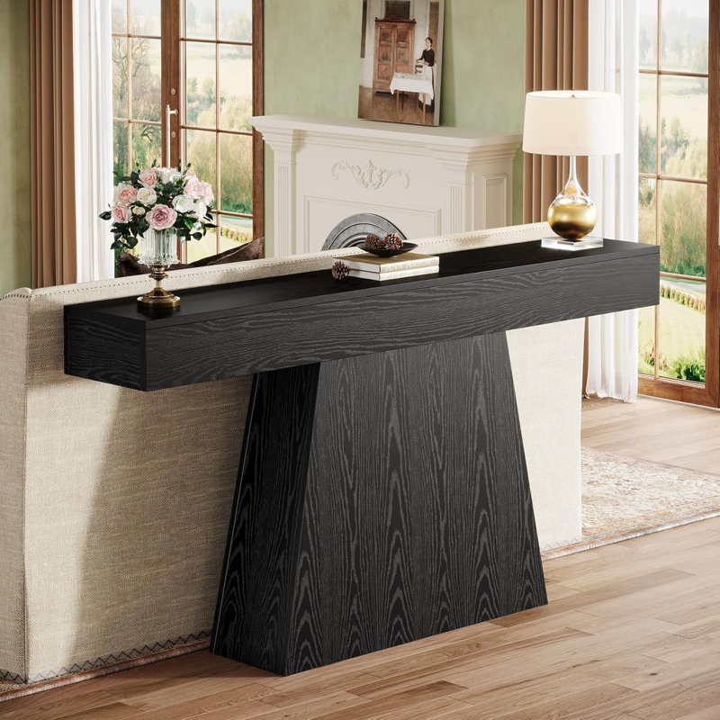 63" Black Console Table
