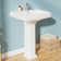 23" W x 19" D Pedestal Bathroom Sink Rectangular Vitreous China with 1 Faucet Hole and Overflow