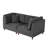 2 - Piece Upholstered Gray Corduroy Modular Sectional with Pillow Back and Solid Wood Legs-546966336