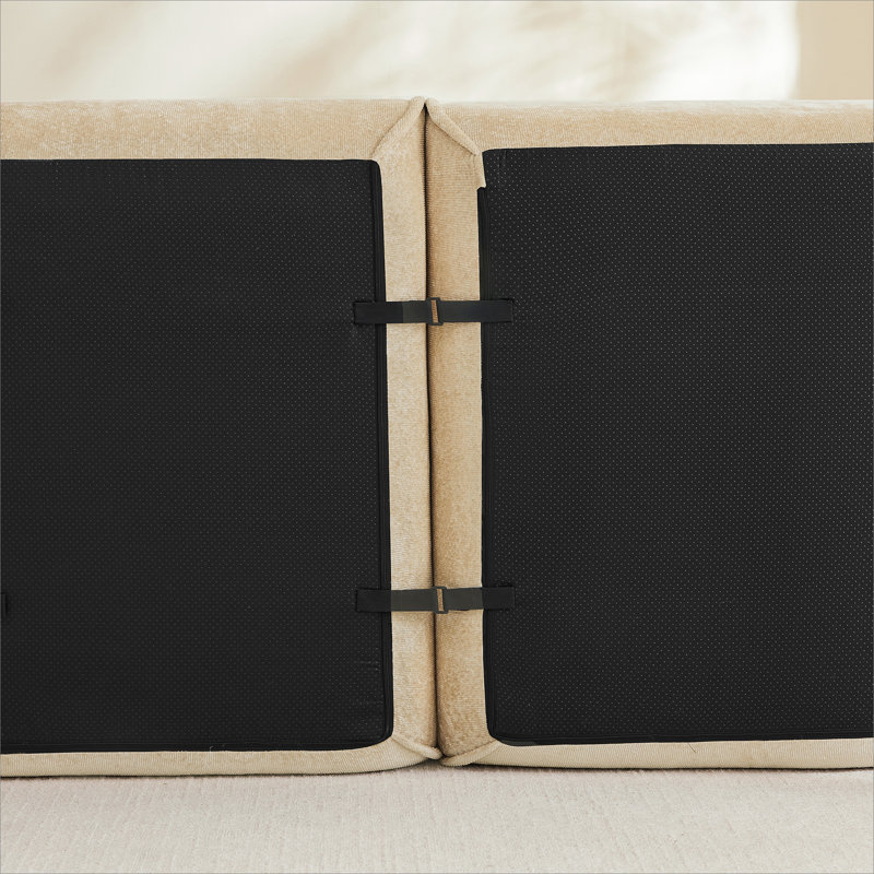 Canapé modulaire en L à 2 places avec passepoil à bordure française, sans assemblage requis, canapé à 2 places avec coussins décoratifs et 1 repose-pieds mobile, tissu de velours