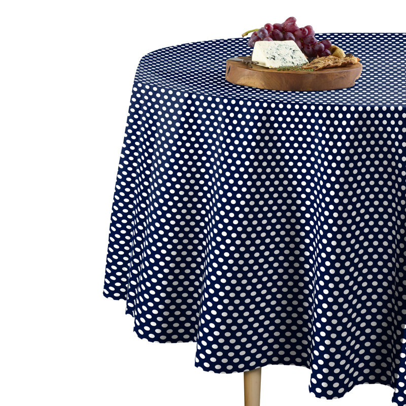 Aledo Dot Round Tablecloth, 90" x 90", Blue