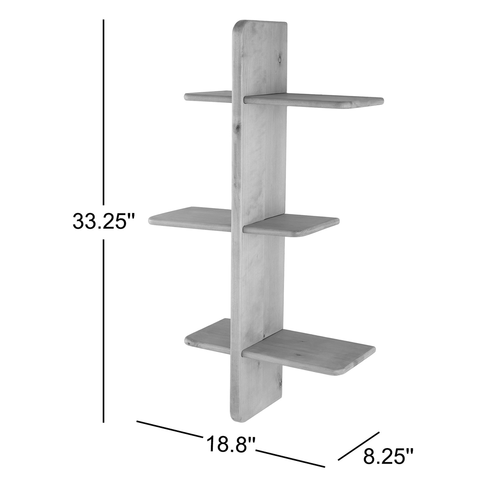 Cole And Grey Wood Handmade 6 Shelf Wall Shelf, Brown