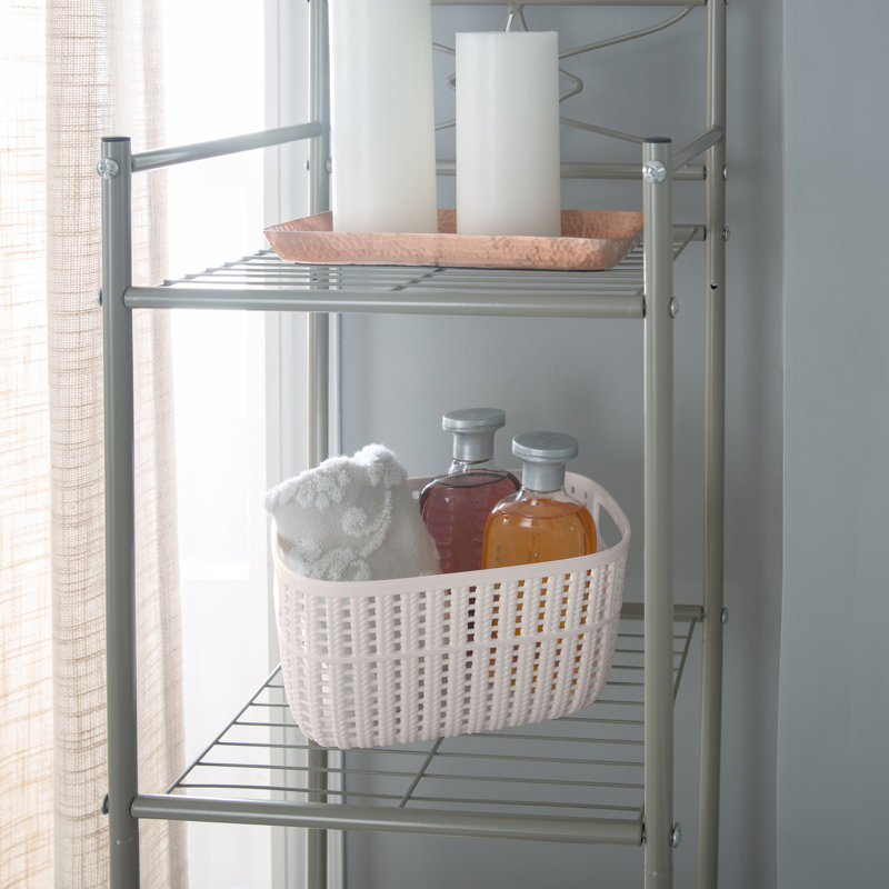 Simplify Polypropylene Decorative Basket, 4.8" H x 7" W x 9.4" D, Ivory, 4
