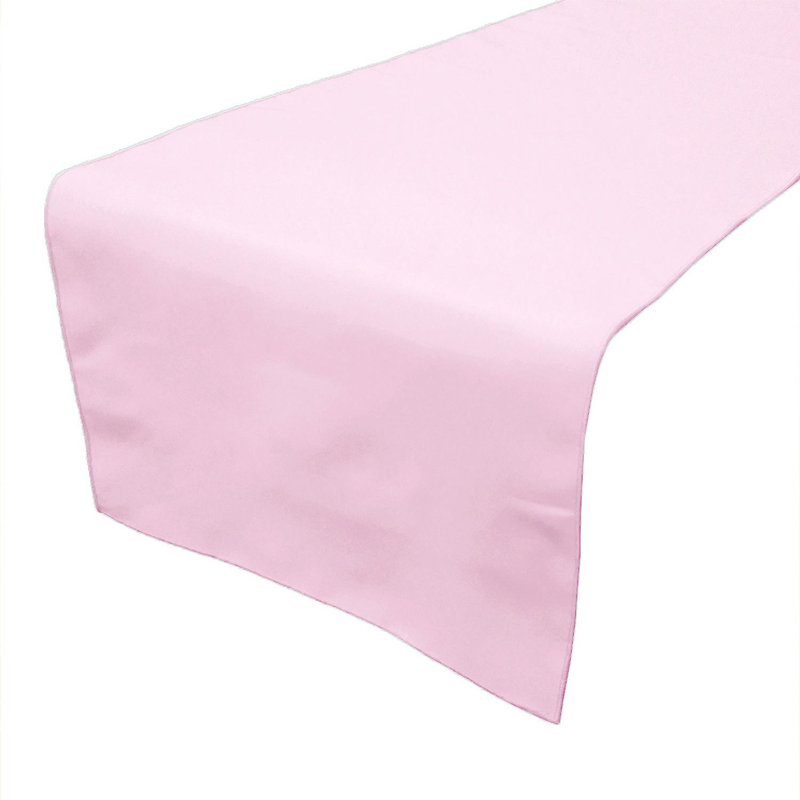 Ollig Rectangle Polyester Table Runnner, Baby Pink, 144" x 12" 