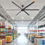 Ventilateur de plafond industriel 120 po avec très grandes pales en aluminium 120 po avec télécommande et ventilateur de plafond à 6 vitesses CC sans lumière pour entrepôt / garage / atelier / salle de sport