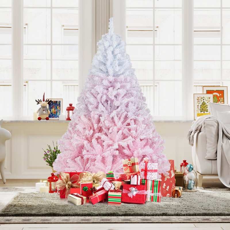  Arbre de Noël artificiel à charnière enneigé 6 pi avec 820 branches luxuriantes, H 6 pi