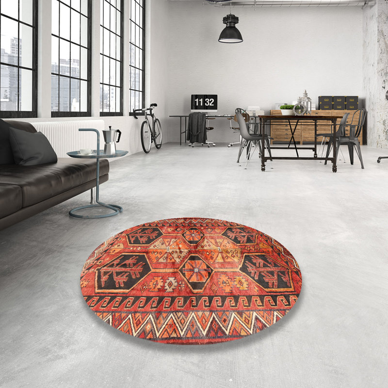 Southwestern Indoor Rug, Round 5'