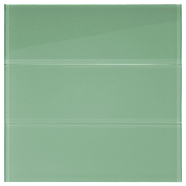 Californium 4" x 12" Glass Mosaic Tile in Sage Green