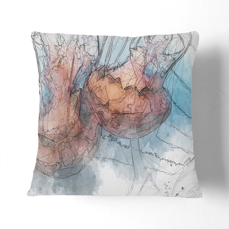 Pink Jellyfish Cushion with Filling, 40cm H x 40cm W x 15cm D