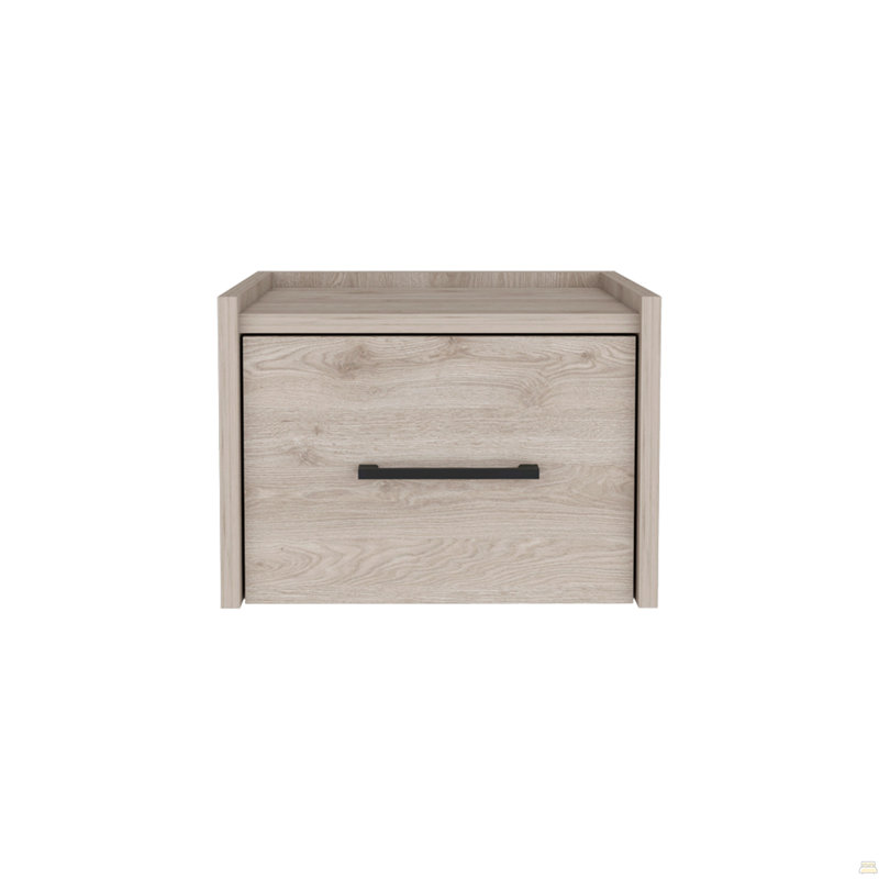 Floating Nightstand Calion, Bedroom, Light Gray