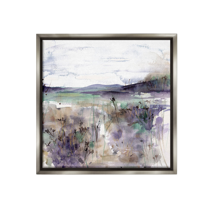 «Purple Mountain Distorsion Floater Frame» par Melissa Wang sur toile, H 25 po x l 25 po, Cadre flottant gris lustré
