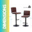 Basharat Vegan Leather Swivel Adjustable Height Stool, Kitchen Chair, Counter Stools