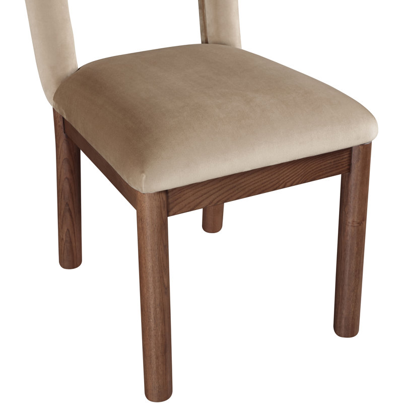 Chaise Macleod, Velours beige, Brun