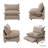 Upholstered Modern Linen Fabric Power Armless Chair-121000747