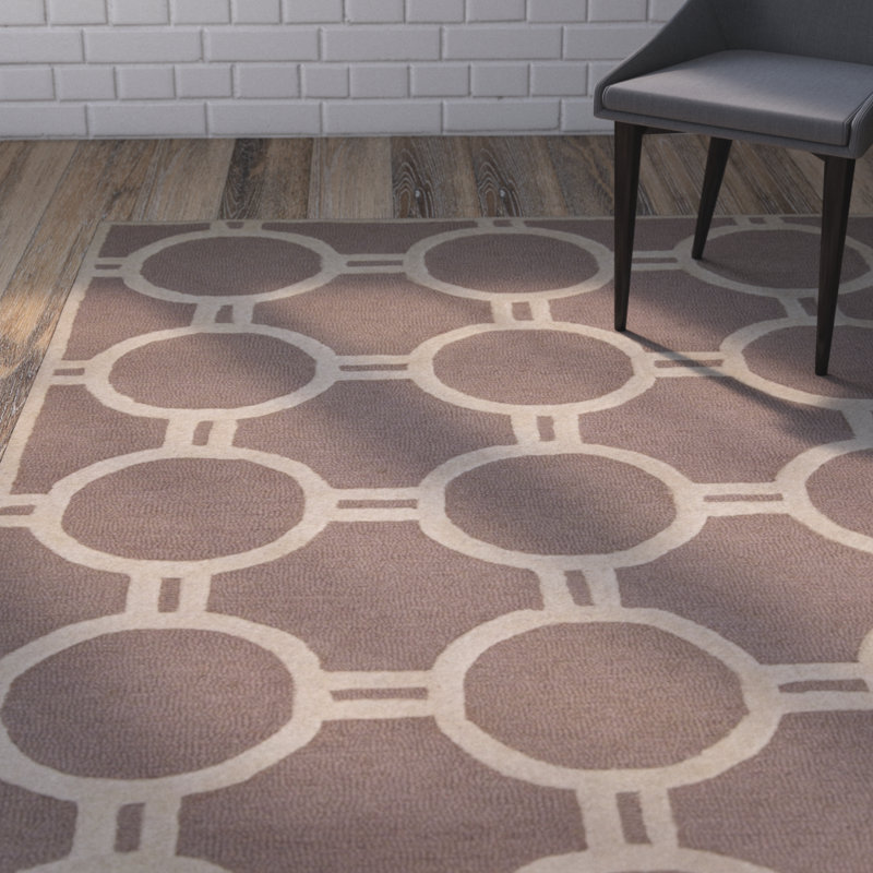 Tapis géométrique en laine touffeté à la main Sanyla Cambridge, Rectangle 4 pi x 6 pi