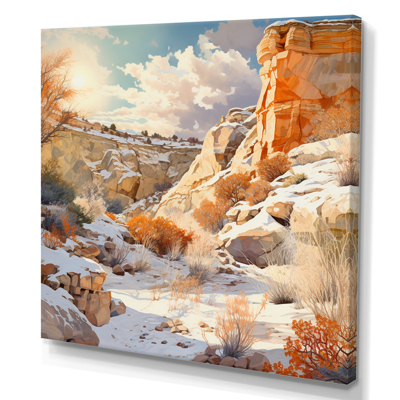Canyon Winter Scenery sur toile, H 24 po x l 24 po x P 1 po, Toile tendue