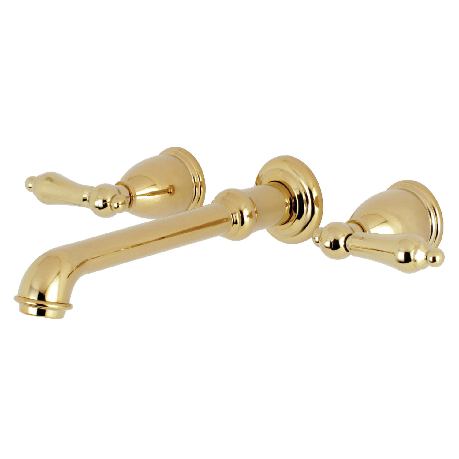 English Country Wall-Mounted Roman Tub Faucet, Polished Brass