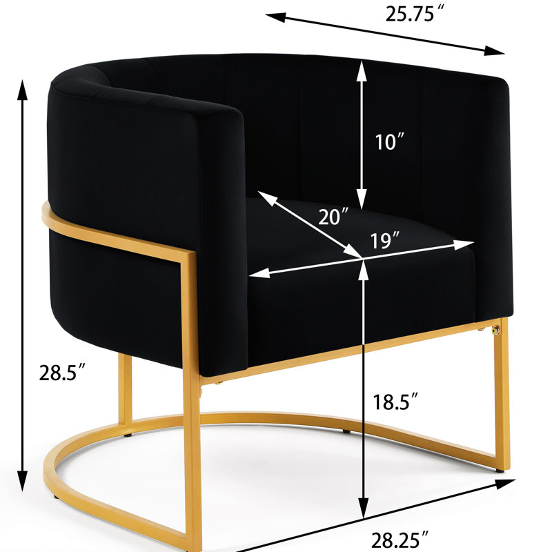 Chaise d'appoint en velours avec structure en métal doré - Élégante pour le salon, la chambre à coucher et le bureau
