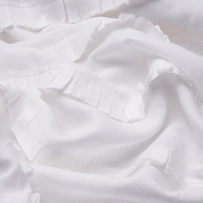 Dorothy Pleated Linen Fabric, Ivory
