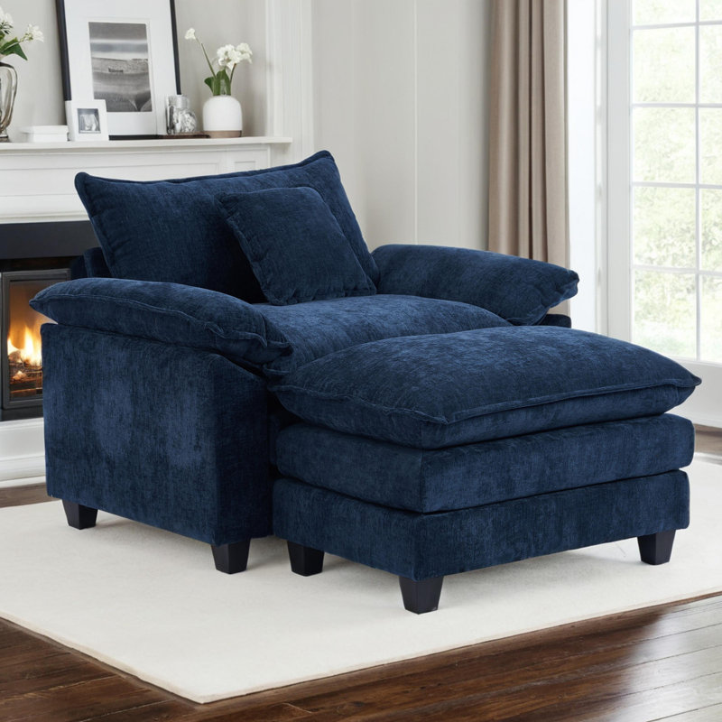 Fauteuil Chenille, Bleu très foncé