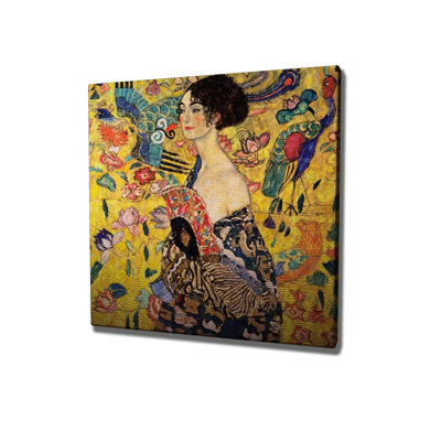 Superbe peinture décorative sur toile par Gustav Klimt, 27,6 po x 27,6 po | 100% toile, cadre en bois | Parfait pour les amateurs de décoration intérieure et d'art