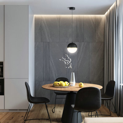 Luna 1 - Light Matte Black LED Single Pendant