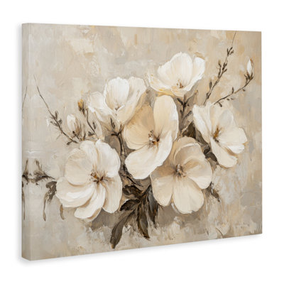  «Blooming White Anemones», art mural sur toile par Petal Prints Design